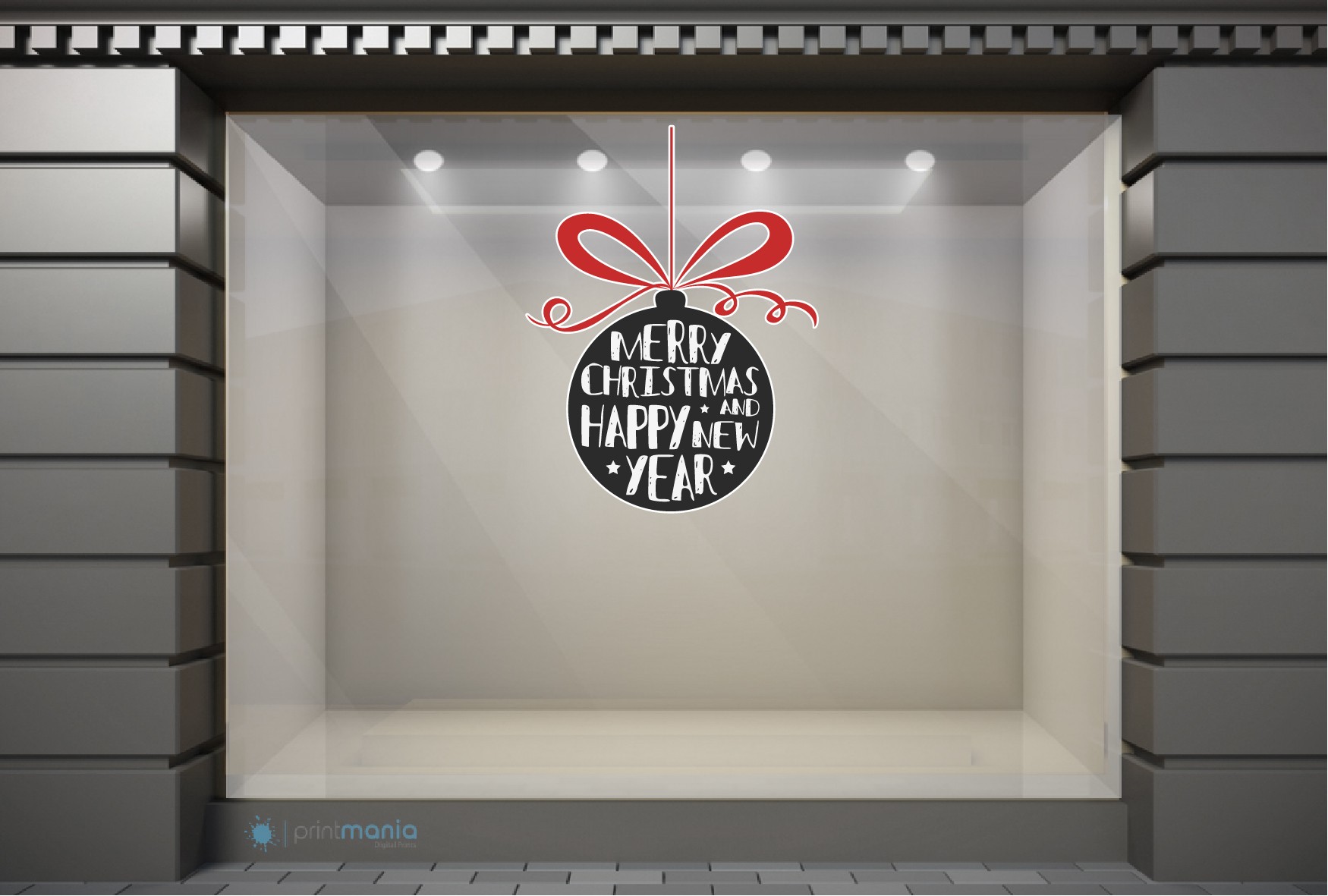 XSM118 Χριστουγεννιάτικα Αυτοκόλλητα Βιτρίνας / Τοίχου - Merry Christmas and a Happy New Year